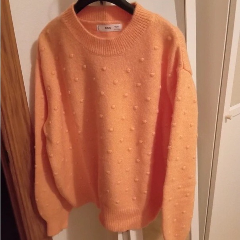 Mango Women's Textured Peach Sweater